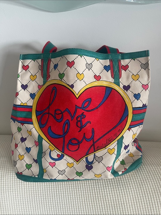 Brighton Handbags - NEW 🆕 Brighton Red Heart Multicolor Canvas Tote